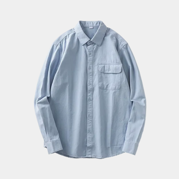 Chemise homme poche poitrine - Bleu clair