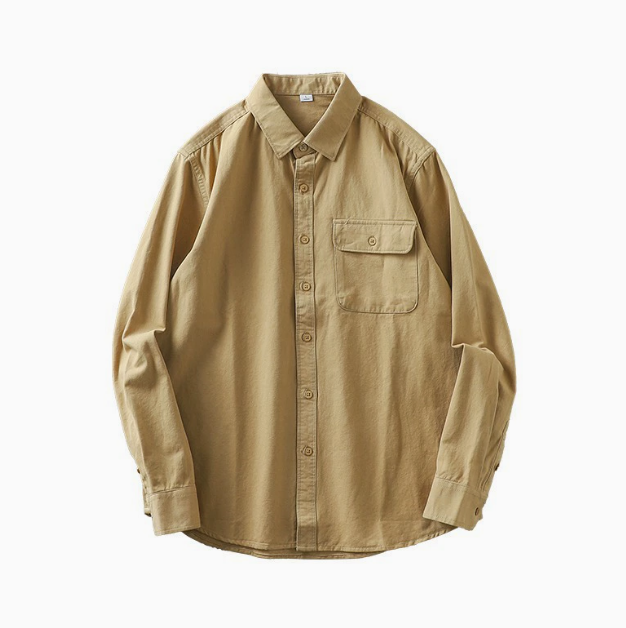 Chemise homme poche poitrine - Kaki