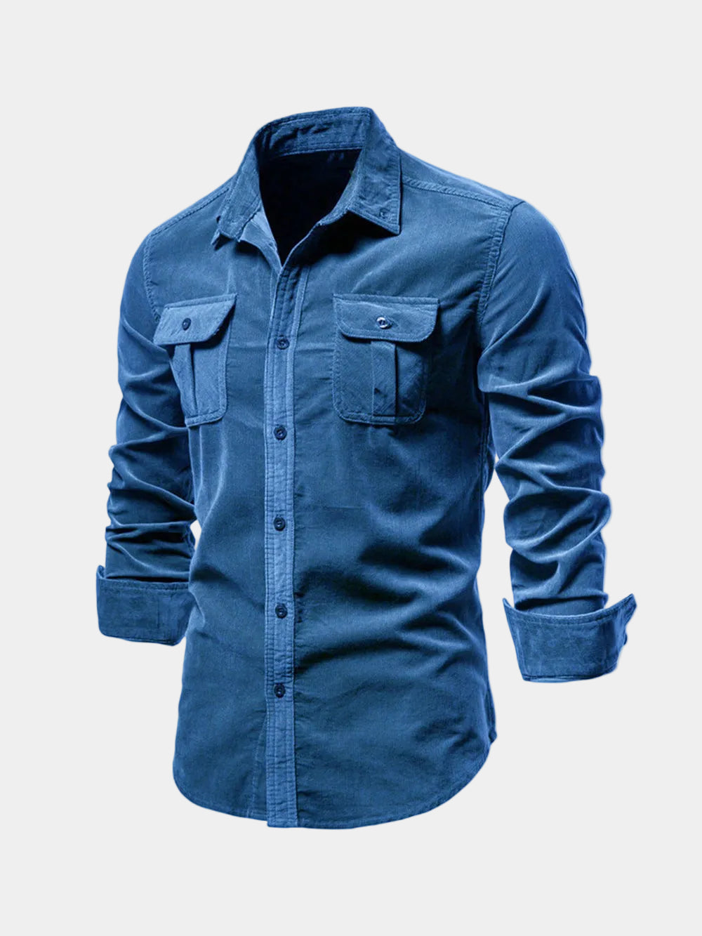 Chemise homme poches poitrine - Bleu