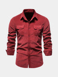 Chemise homme poches poitrine - Rouge