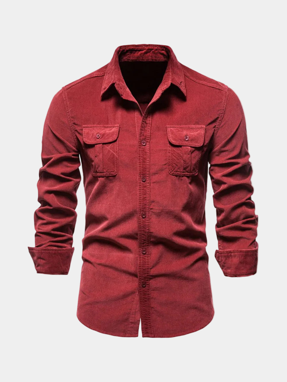 Chemise homme poches poitrine - Rouge