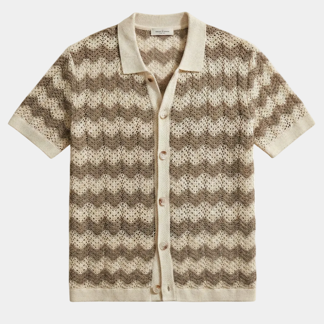 Chemise homme rayée - Marron