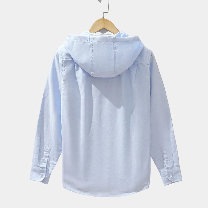 Chemise homme zippée à capuche - image 3