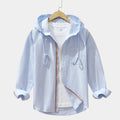 Chemise homme zippée à capuche - Bleu clair
