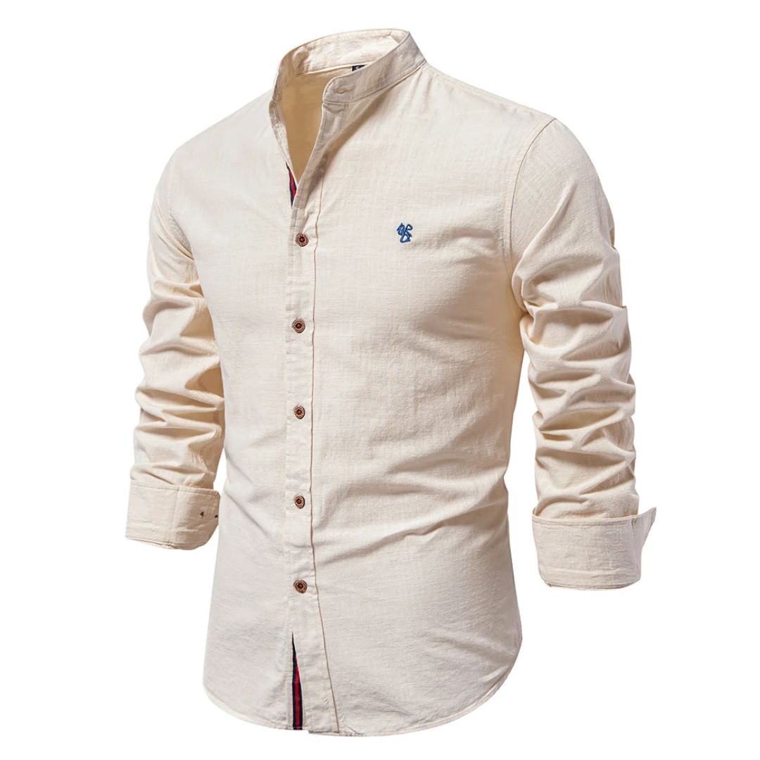 Chemise Moderne en Coton pour Homme – Manche Longue Durable et Élégante - Beige