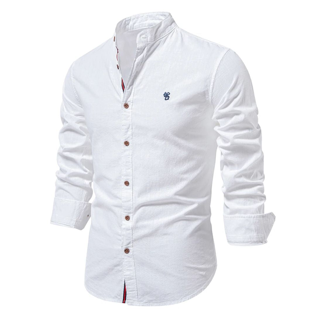 Chemise Moderne en Coton pour Homme – Manche Longue Durable et Élégante - Blanc
