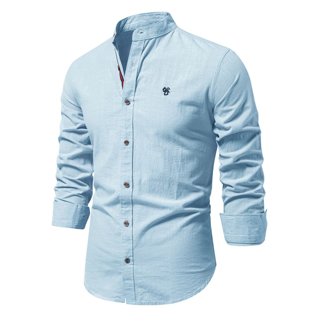 Chemise Moderne en Coton pour Homme – Manche Longue Durable et Élégante - Bleu clair