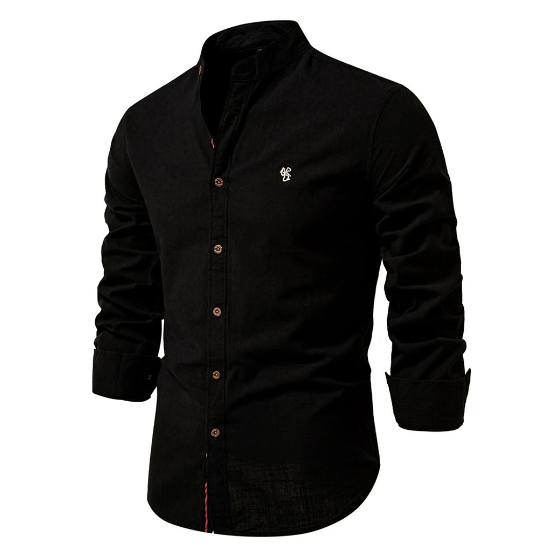 Chemise Moderne en Coton pour Homme – Manche Longue Durable et Élégante - Noir