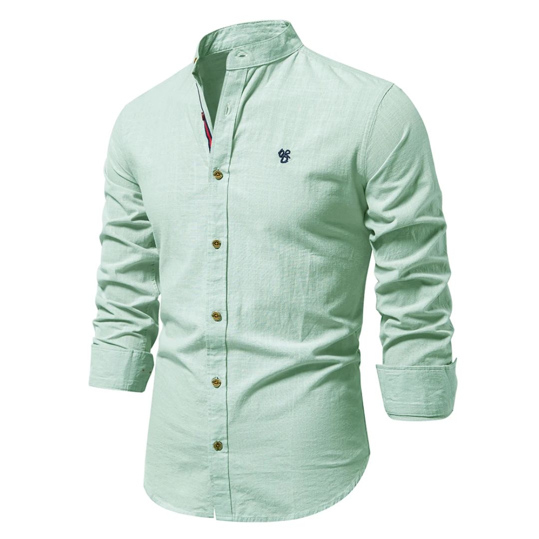 Chemise Moderne en Coton pour Homme – Manche Longue Durable et Élégante - Vert clair