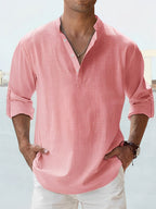 Chemise Noir Élégante en Lin pour Hommes - image 6