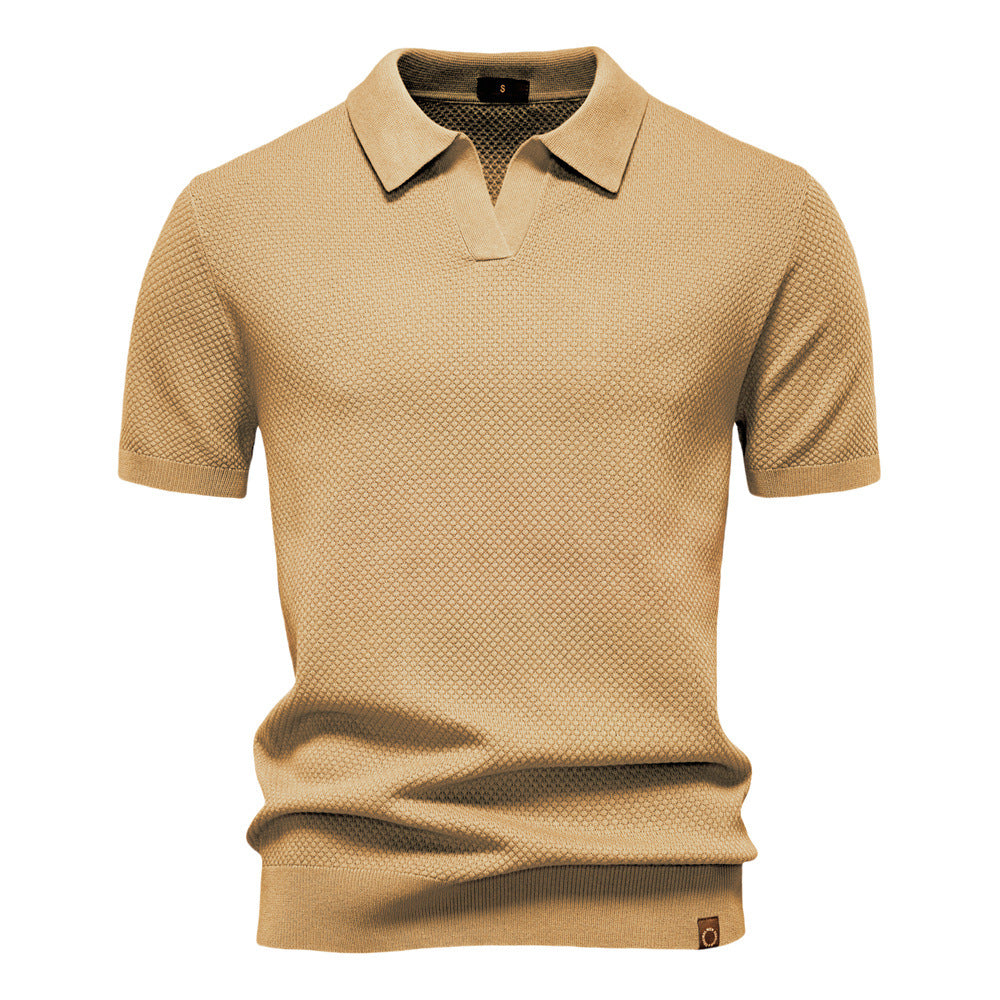 Chemise polo structurée pour homme – Coupe moderne respirante à texture élégante - Beige