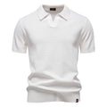 Chemise polo structurée pour homme – Coupe moderne respirante à texture élégante - Blanc