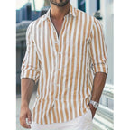 Chemise rayée élégante pour homme – Manche longue style décontracté et moderne - image 3