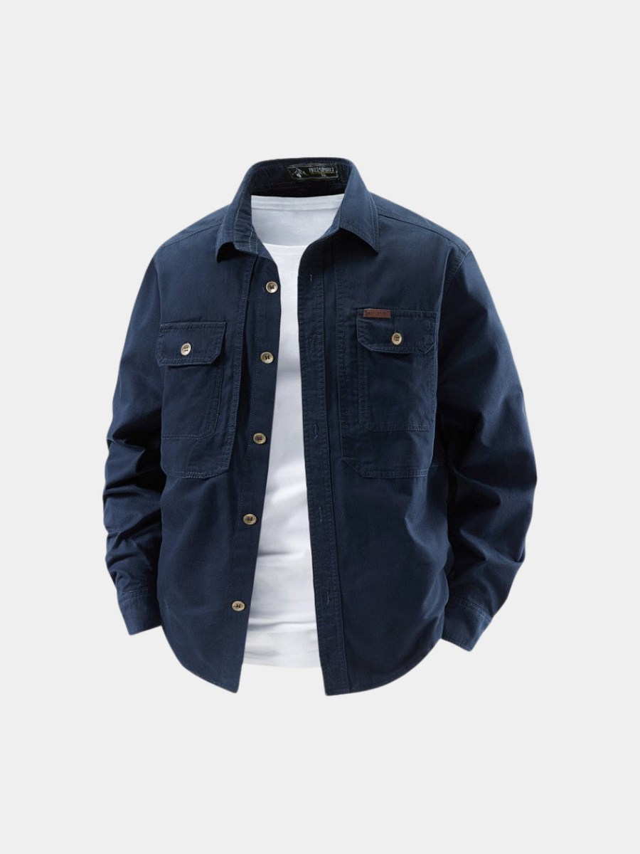 Chemise Utility Homme Premium à Manches Longues – Style Décontracté Travail - image 1