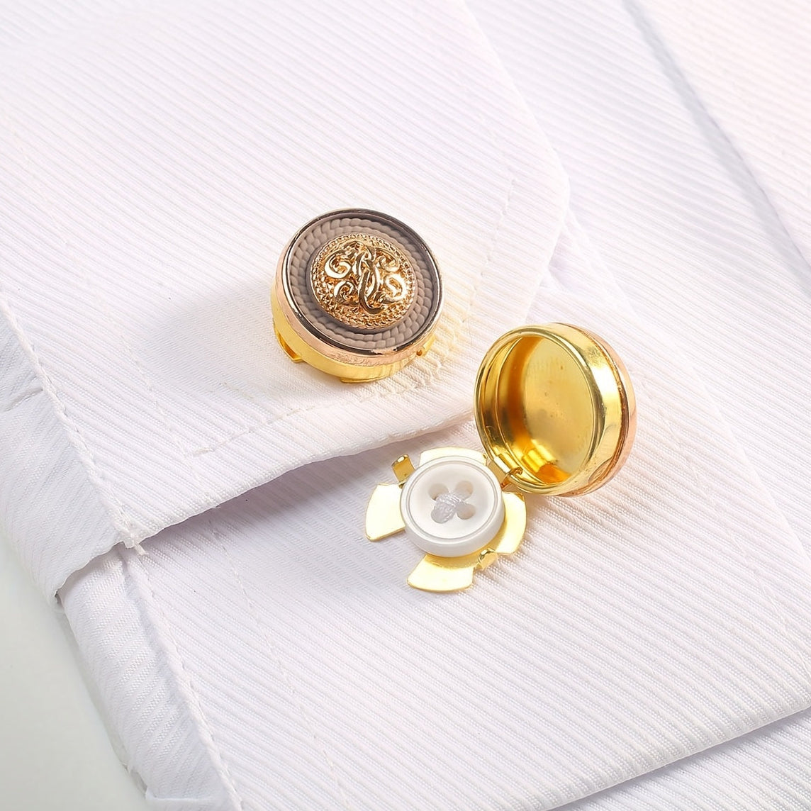 Couvre-boutons gravés pour hommes - Taupe