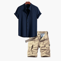 Ensemble Chemise et Cargo pour Hommes - Bleu marine