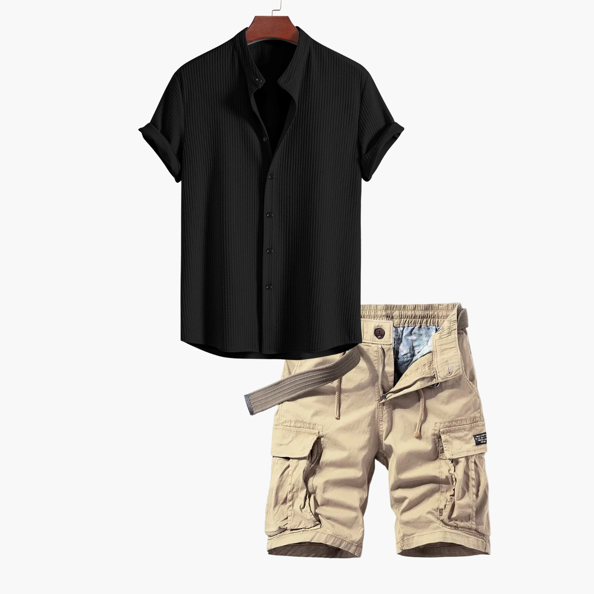 Ensemble Chemise et Cargo pour Hommes - Noir