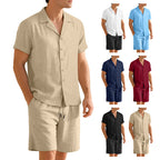 Ensemble chemise et pantalon décontracté pour homme – Manche courte tenue quotidienne durable - image 1