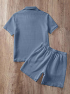Ensemble de polo texturé pour homme et shorts - image 8