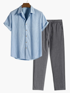 Ensemble homme chemise col classique - Bleu clair