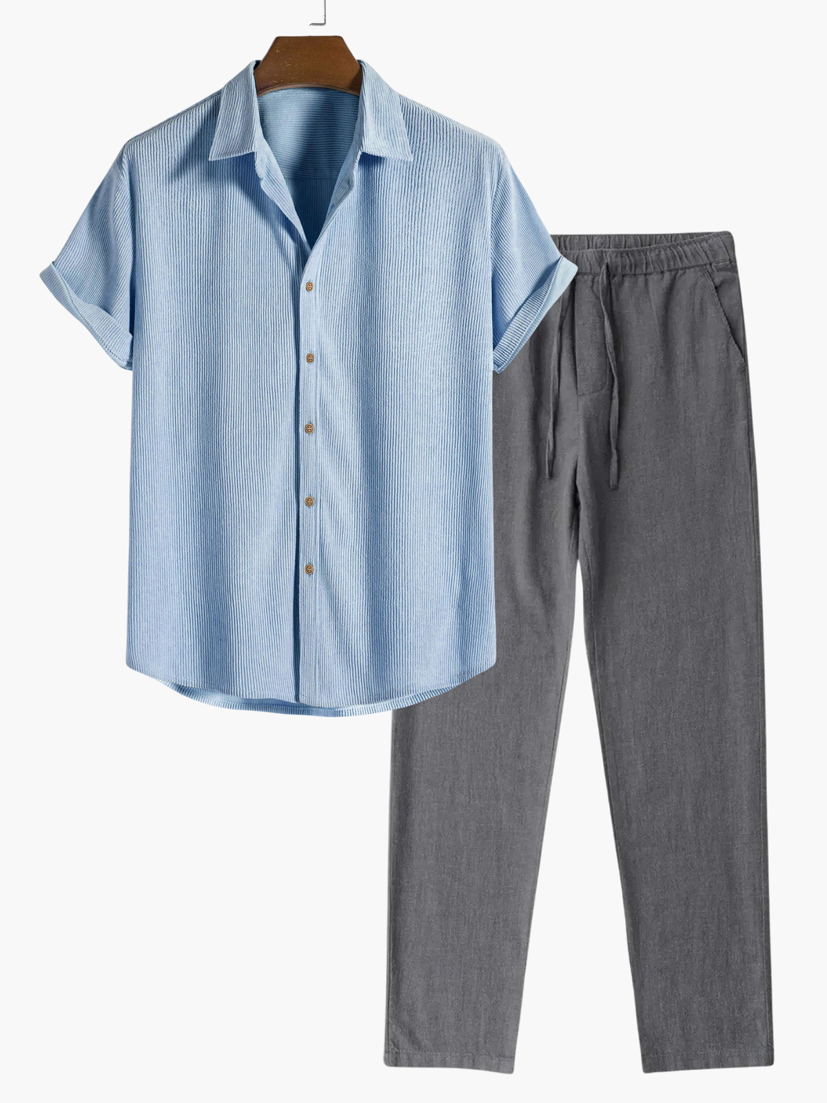 Ensemble homme chemise col classique - Bleu clair