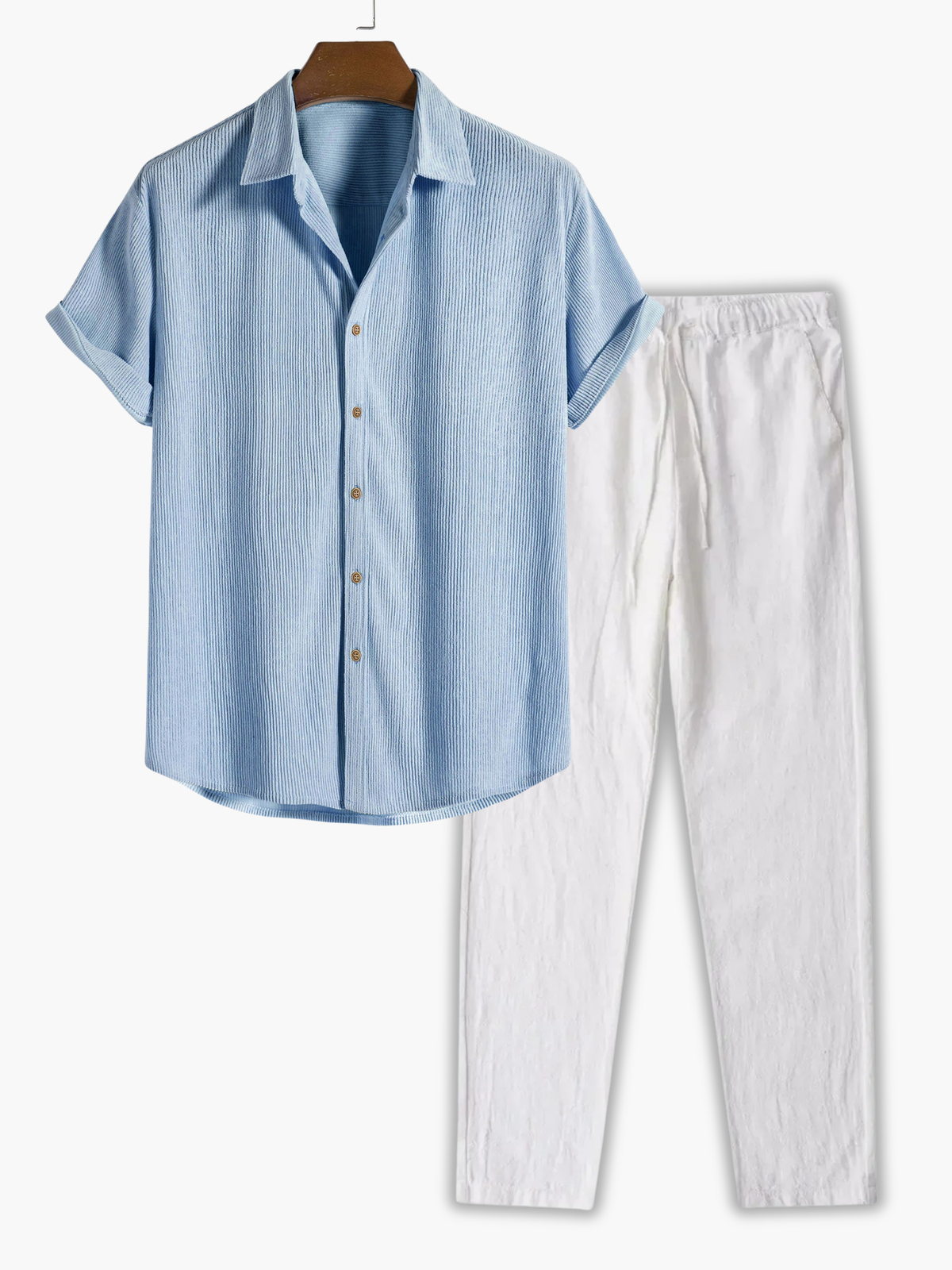 Ensemble homme chemise et pantalon - Bleu clair