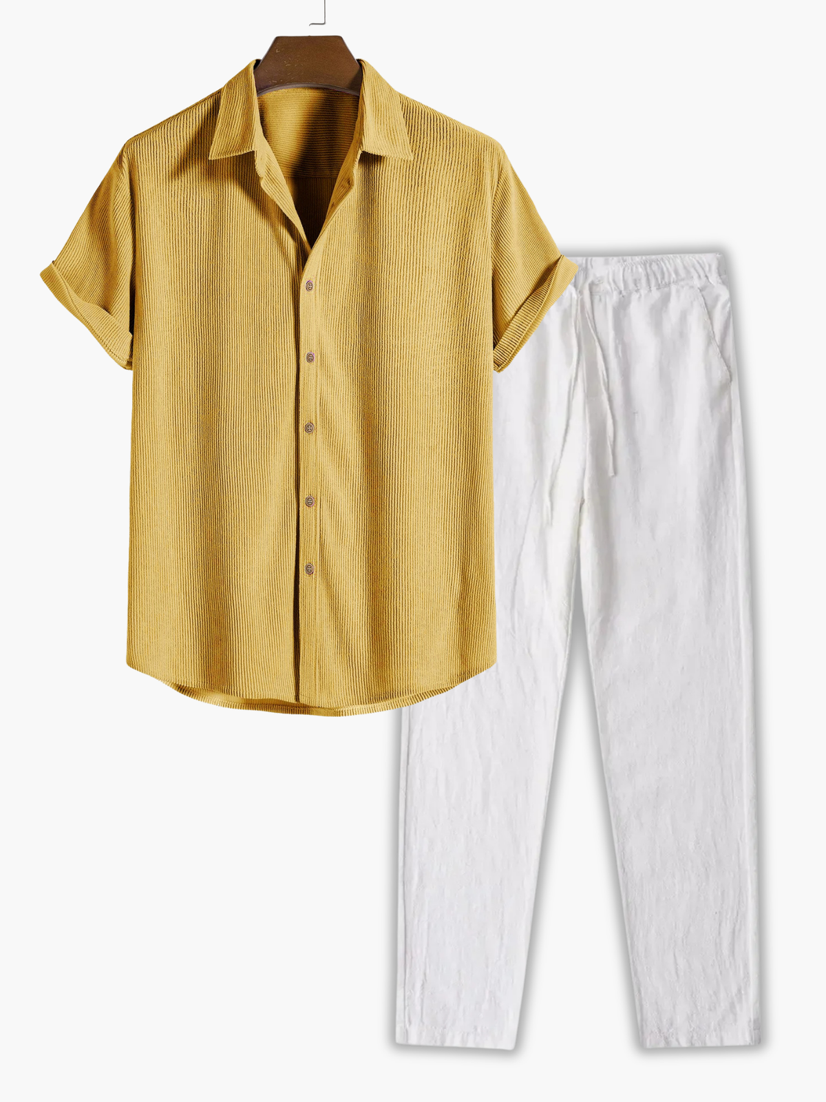 Ensemble homme chemise et pantalon - Jaune