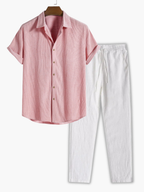 Ensemble homme chemise et pantalon - Rose