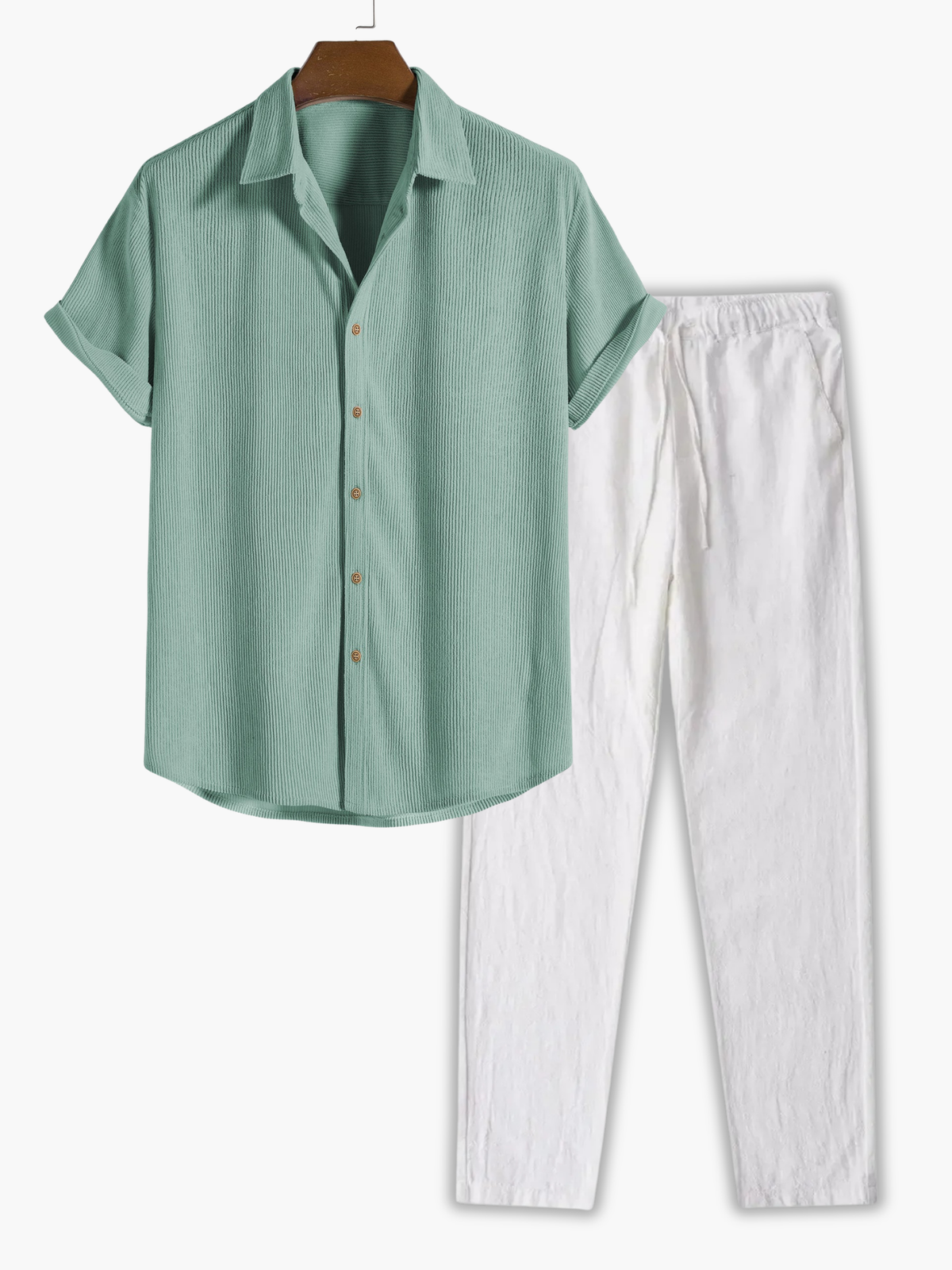 Ensemble homme chemise et pantalon - Vert clair