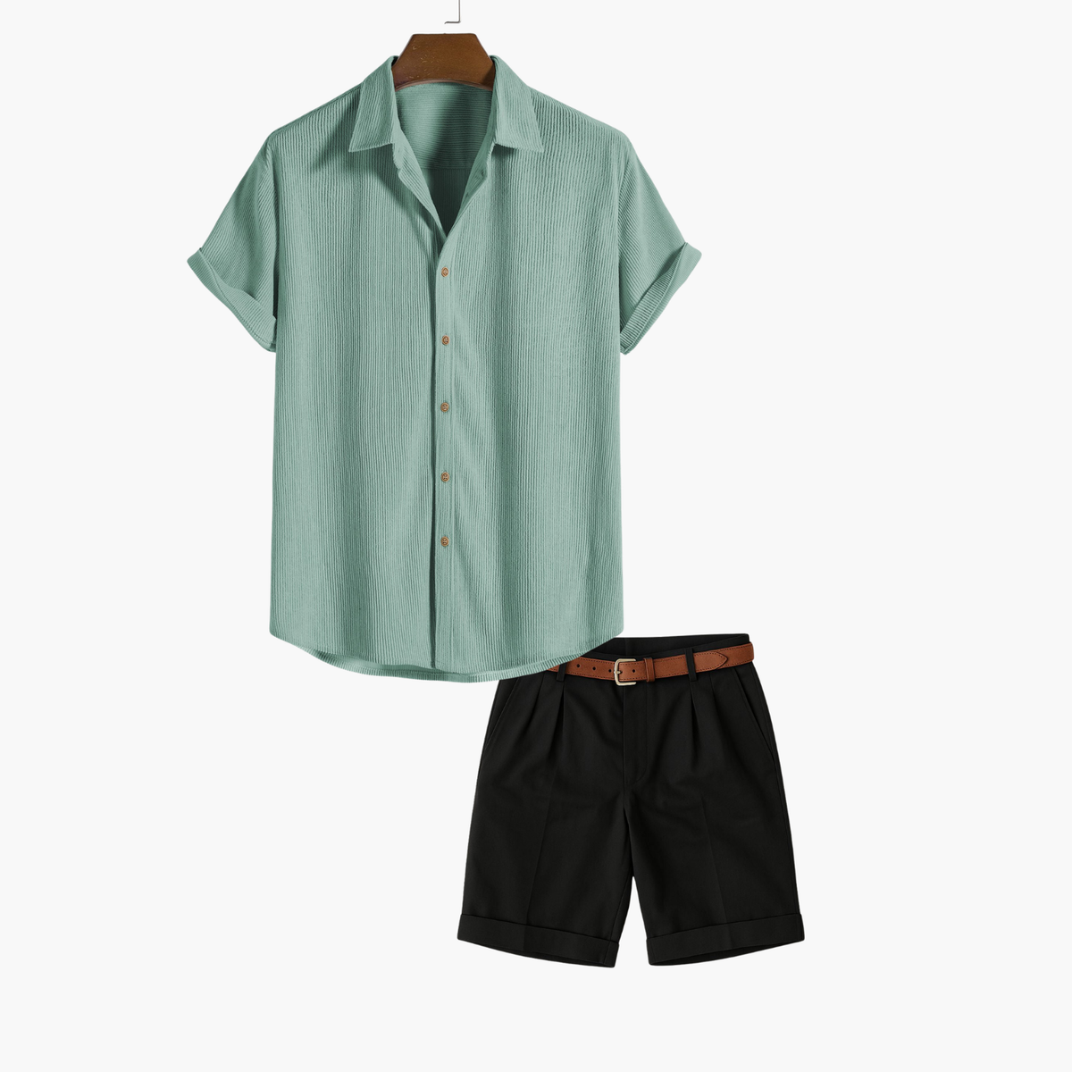 Ensemble homme chemise et short - Vert