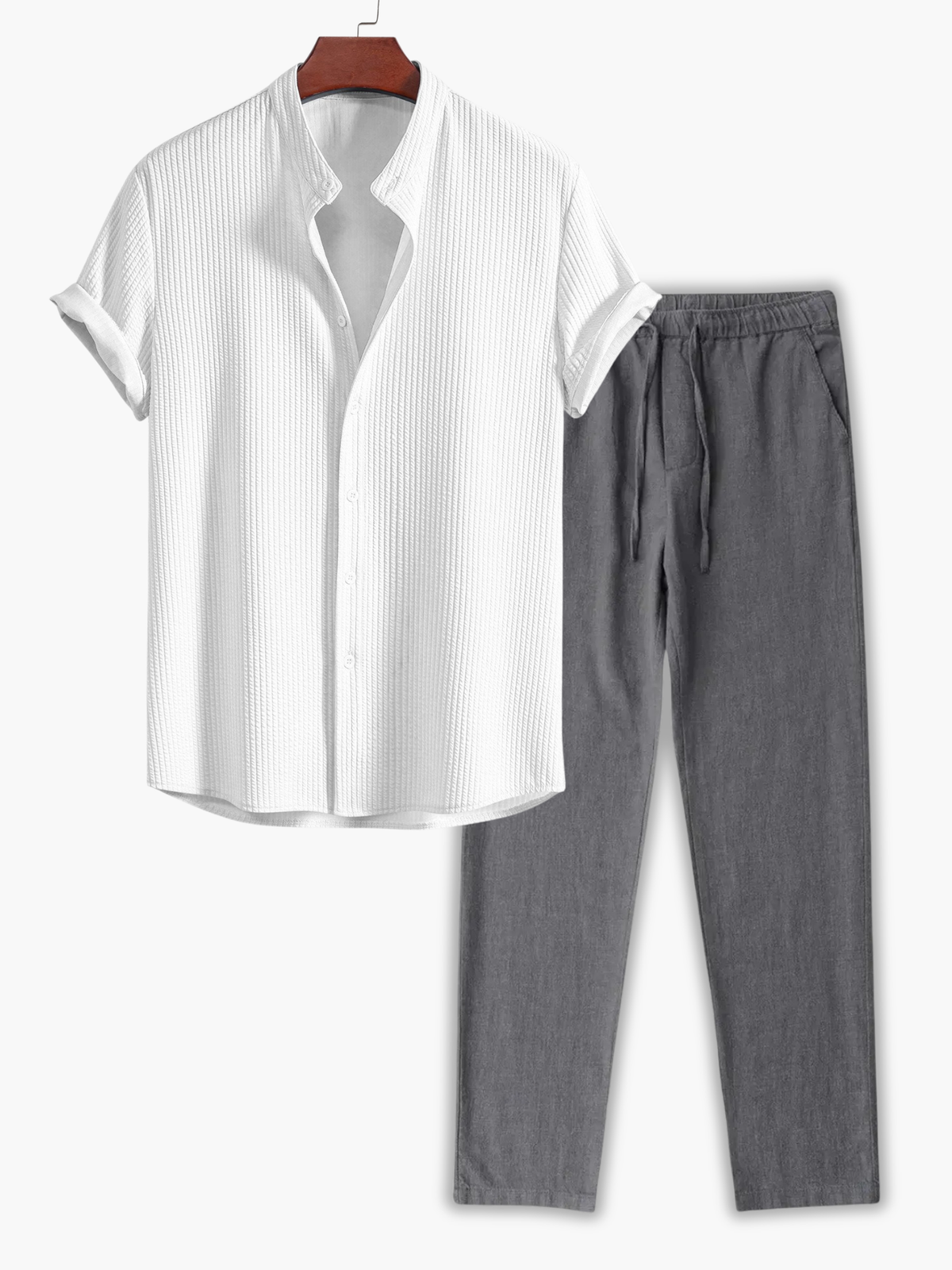 Ensemble homme chemise manches courtes - Blanc