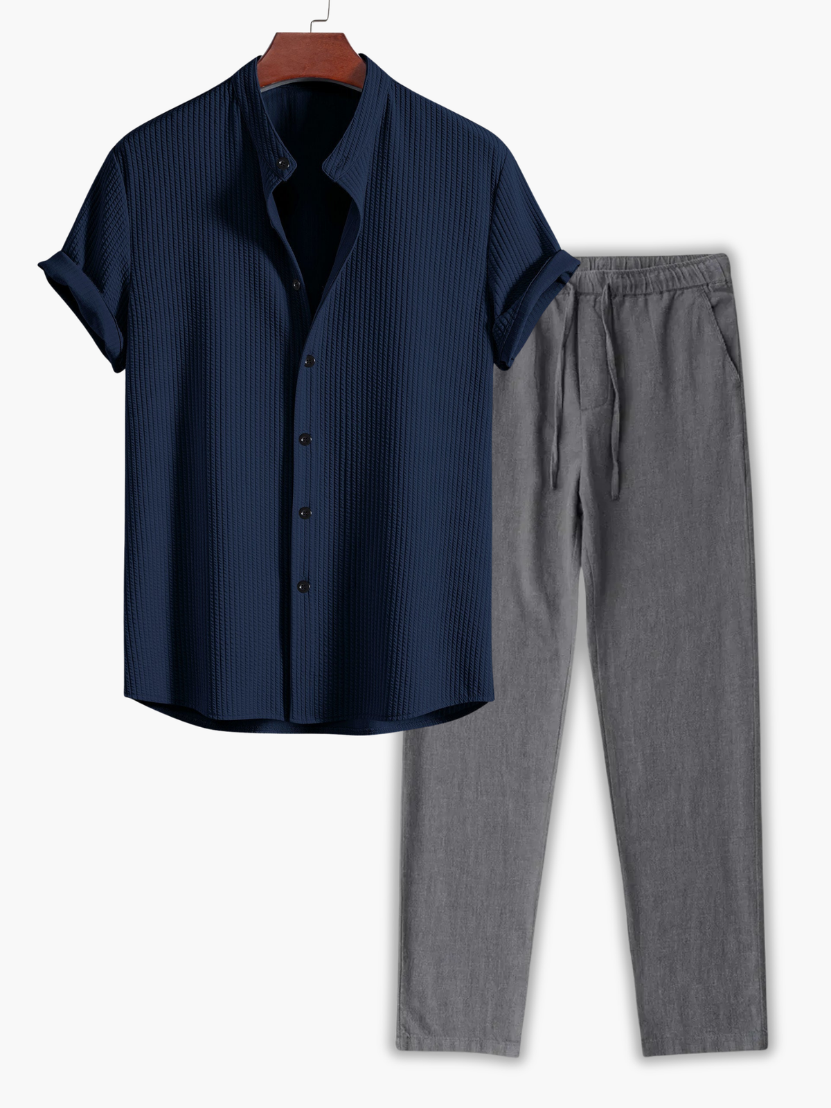 Ensemble homme chemise manches courtes - Bleu marine
