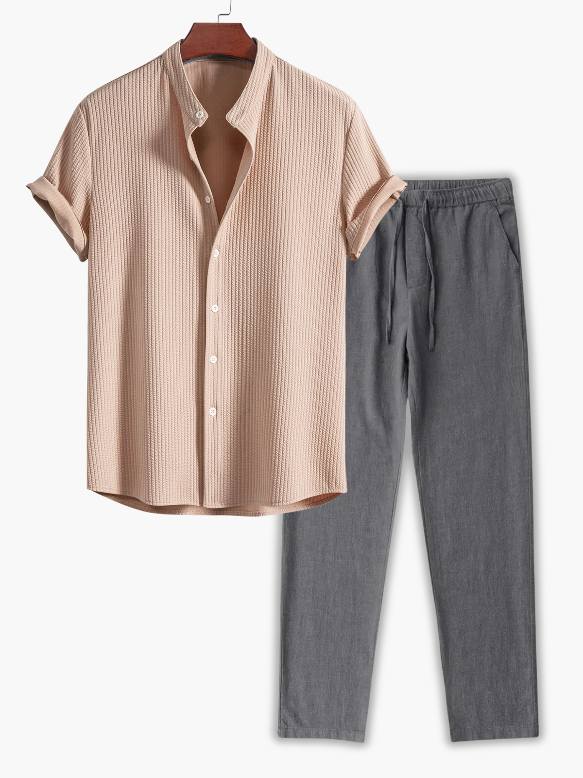 Ensemble homme chemise manches courtes - Bronzé