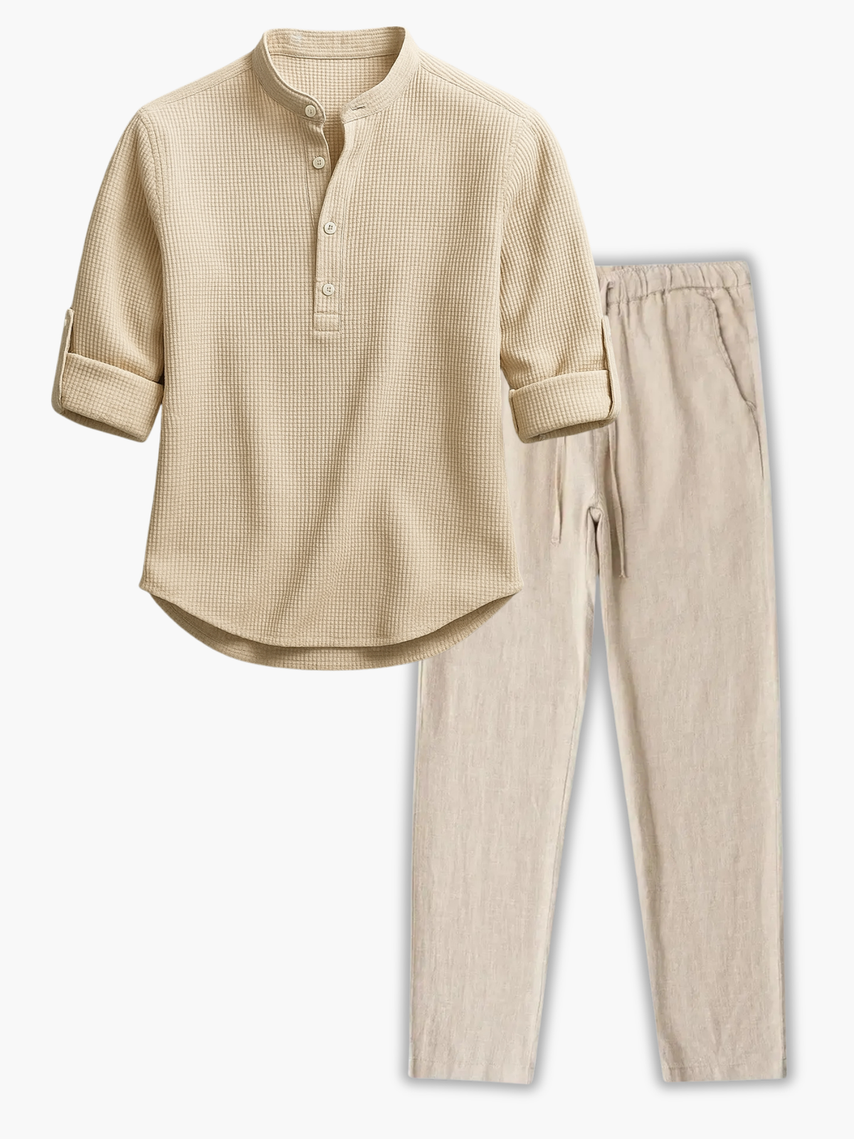 Ensemble homme chemise texturée - Beige