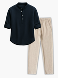 Ensemble homme chemise texturée - Bleu marine