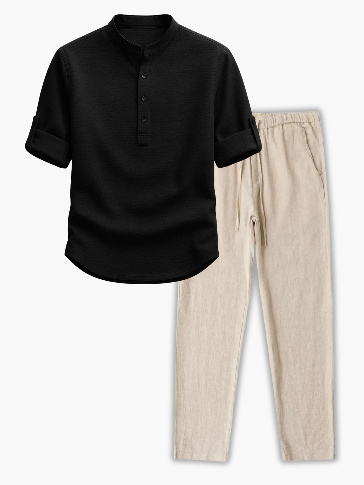 Ensemble homme chemise texturée - Noir