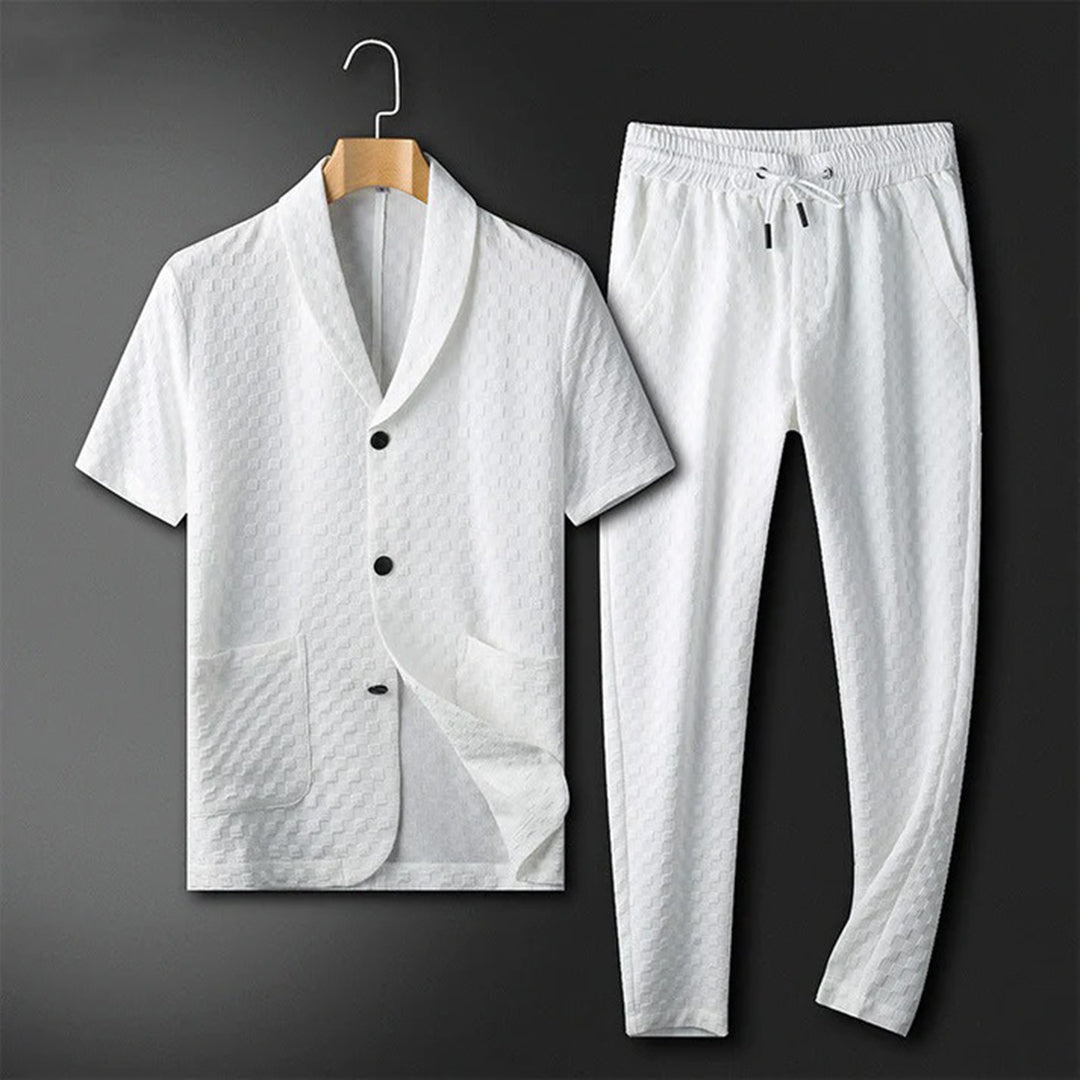 Ensemble homme col châle - Blanc