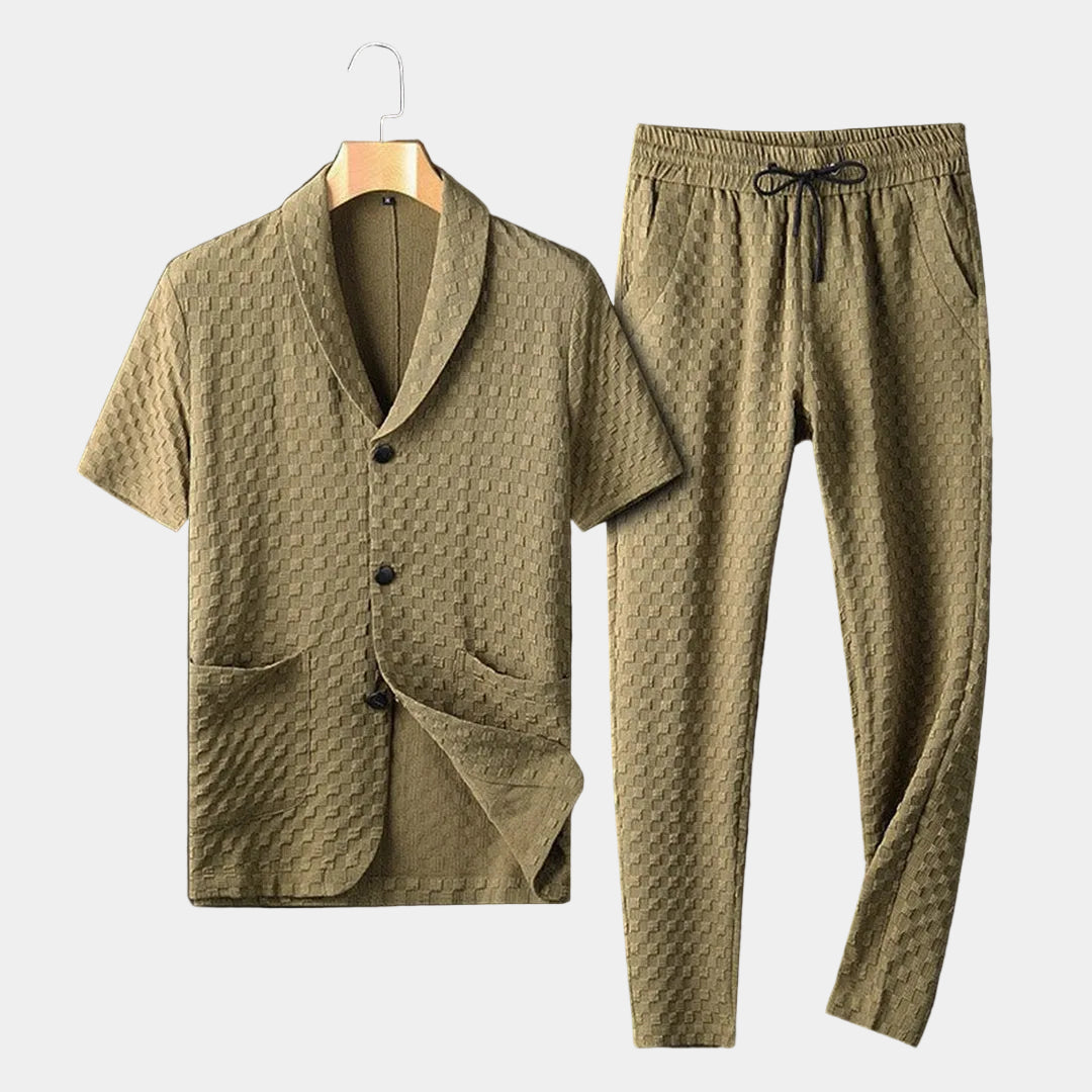 Ensemble homme col châle - Kaki
