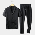 Ensemble homme col châle - Noir