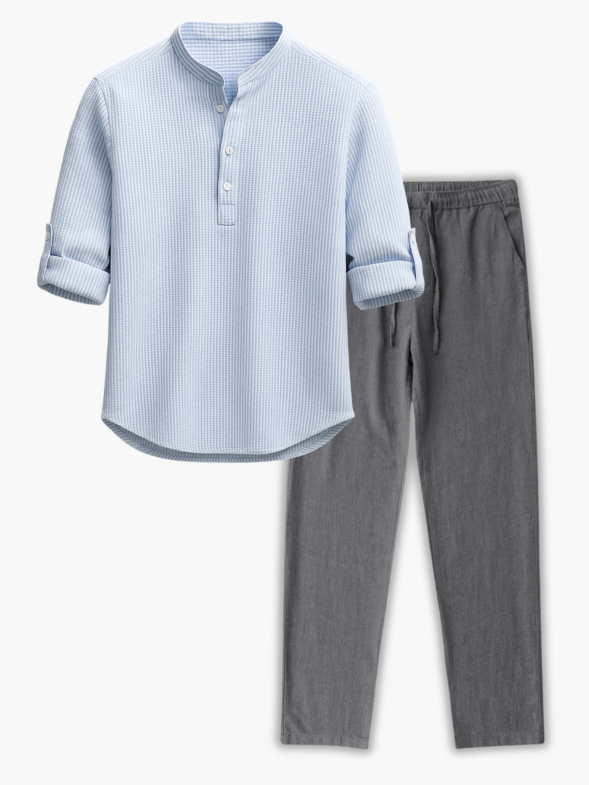 Ensemble homme col mao boutonné - image 3