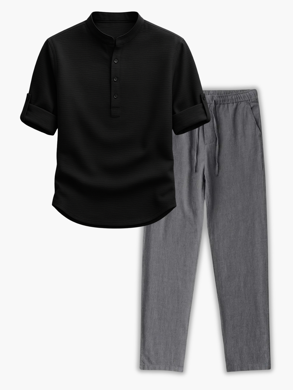 Ensemble homme col mao boutonné - image 6