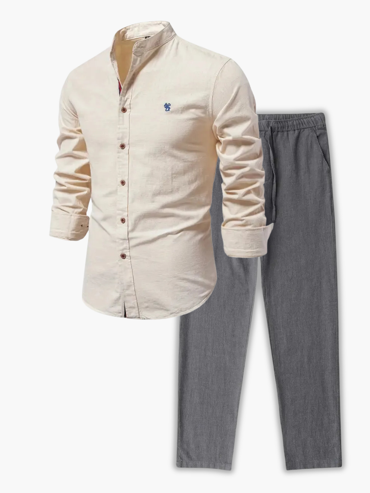 Ensemble homme col montant boutonné - Abricot
