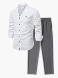 Ensemble homme col montant boutonné - Blanc