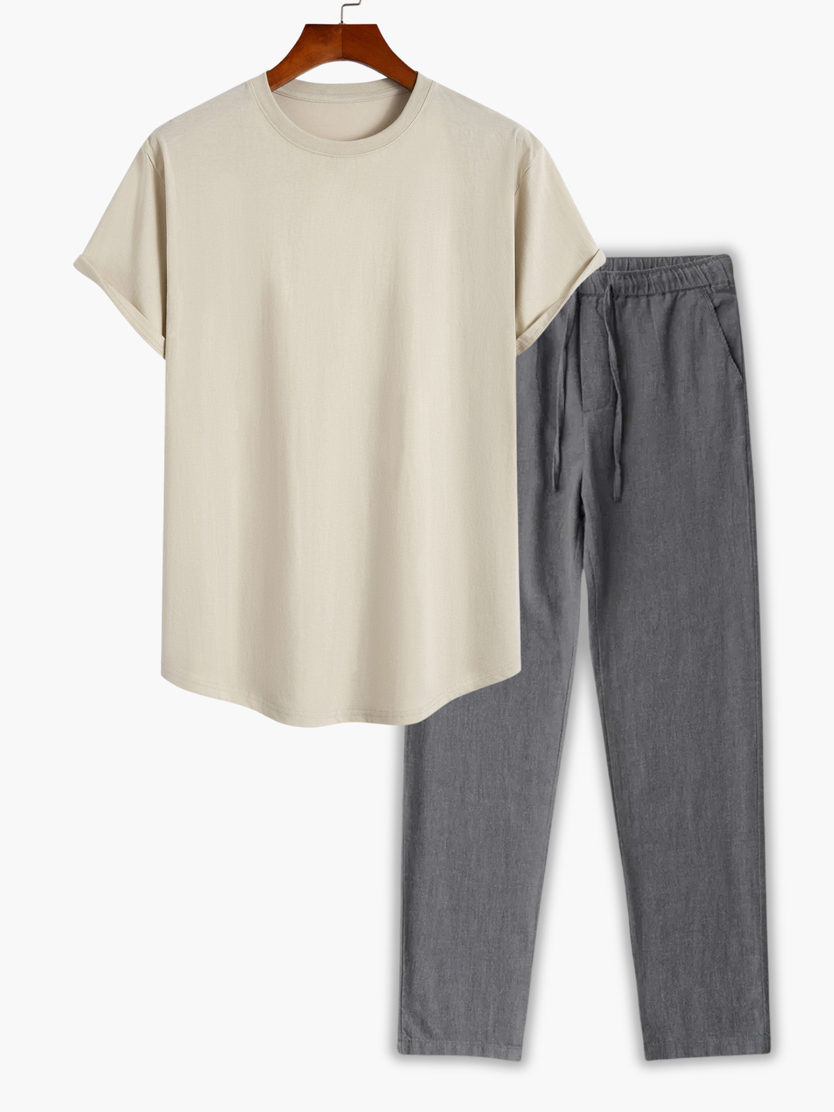 Ensemble homme col rond - Beige