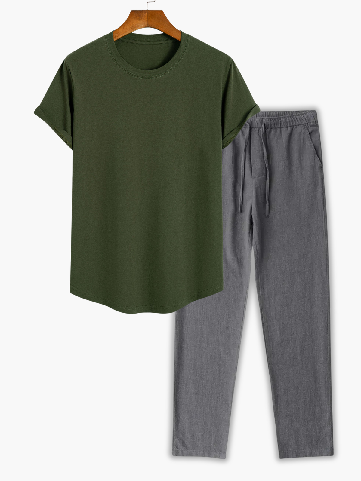 Ensemble homme col rond - Vert fonce