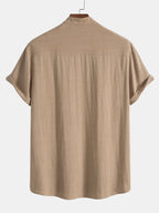 Ensemble Homme Été Coton Lin – Chemise Manches Courtes et Pantalon Décontracté - image 3