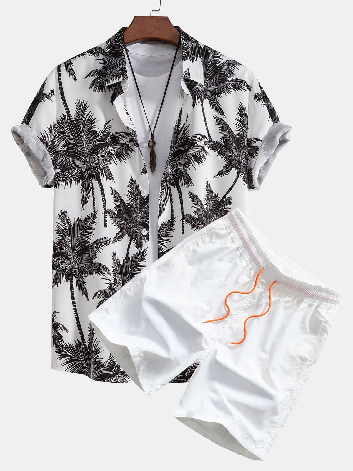 Ensemble homme imprimé manches courtes - Blanc