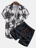 Ensemble homme imprimé manches courtes - Noir & Blanc