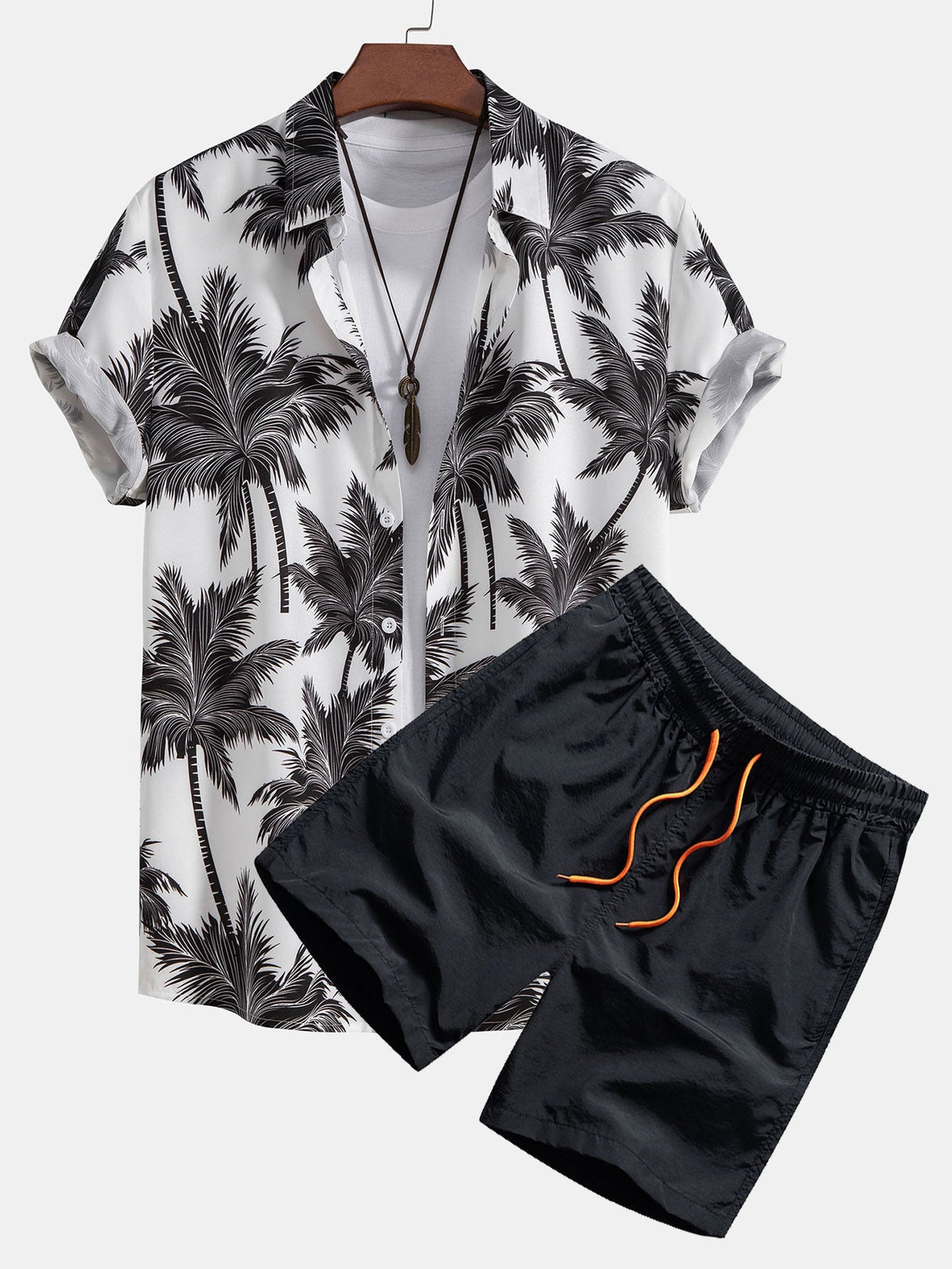 Ensemble homme imprimé manches courtes - Noir & Blanc