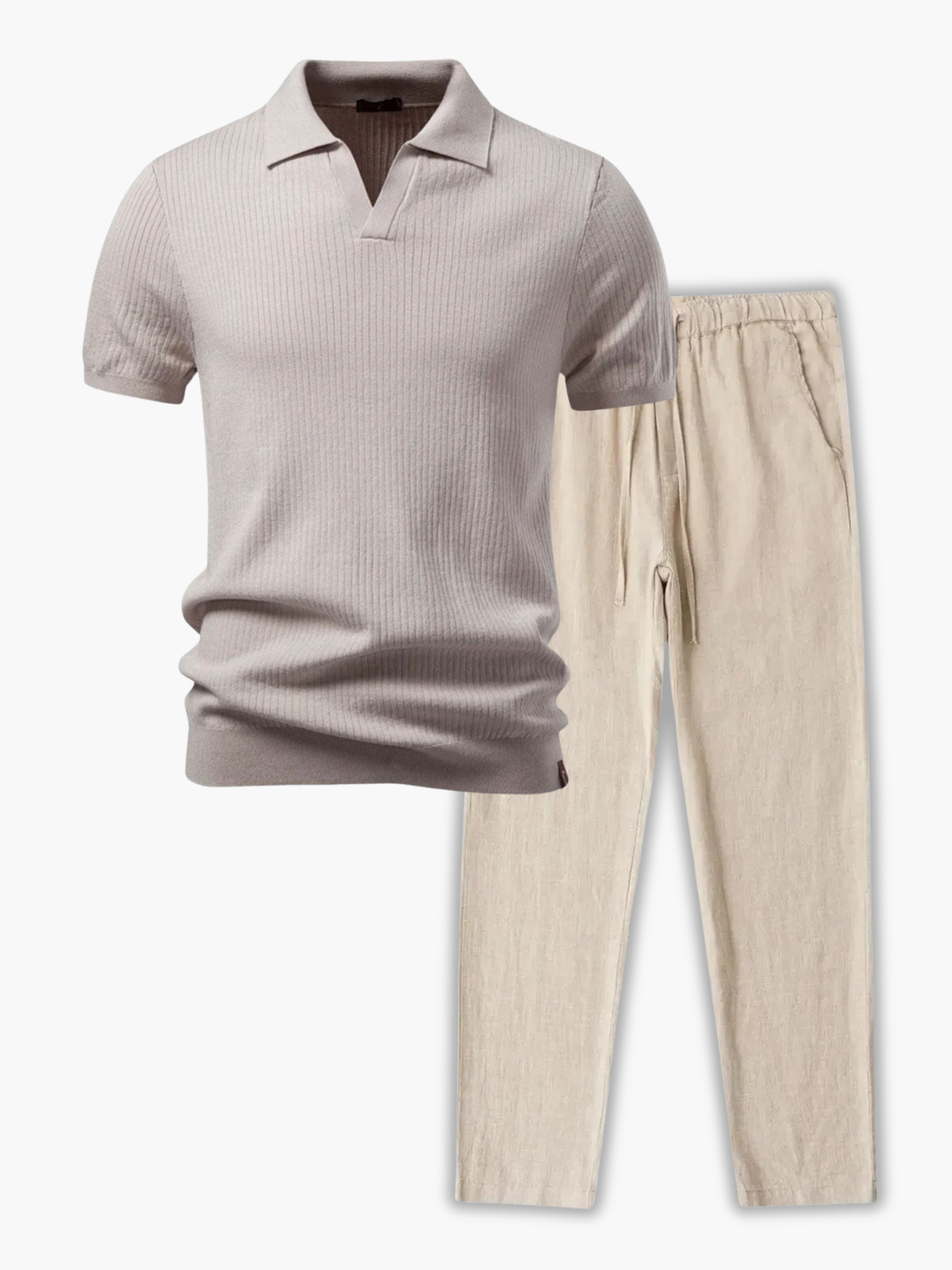 Ensemble homme polo côtelé - Kaki